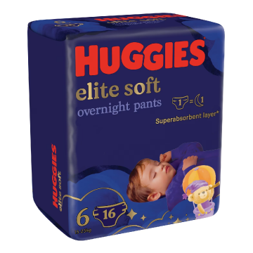 Scutece chilotel de noapte Elite Soft Pants Overnight Nr.6, 15-25 kg, 16 bucati, Huggies
