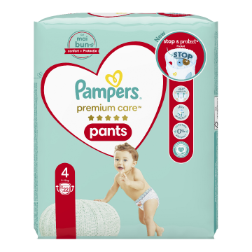 Scutece Pampers Premium Care Pants, 9-15 kg, marimea 4, 22 bucati