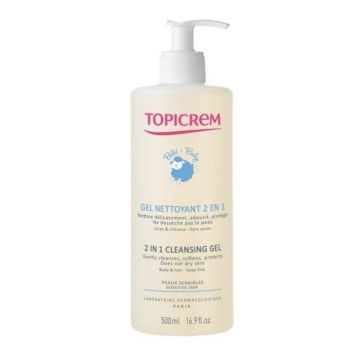 TOPICREM BABY Gel curatare 2 in 1, 500 ml