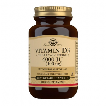 Vitamin D3 4000 UI, 60 capsule, Solgar