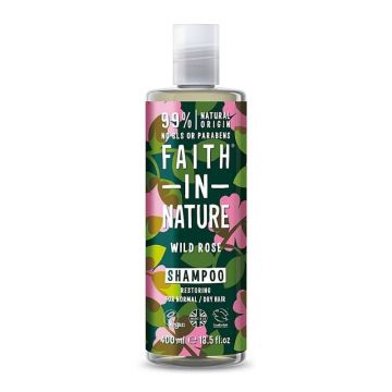 Faith in Nature Sampon natural reparator cu trandafir salbatic, 400 ml