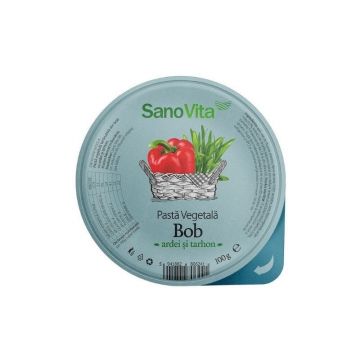 Sanovita Pasta vegetala din bob cu ardei si tarhon, 100 g