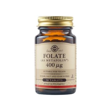 Solgar Folate (As Metafolin) 400mcg, 50 tablete