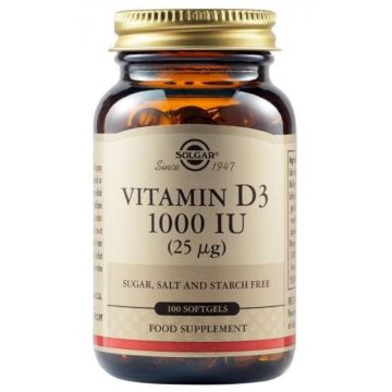 Solgar Vitamin D3 1000 UI, 100 capsule