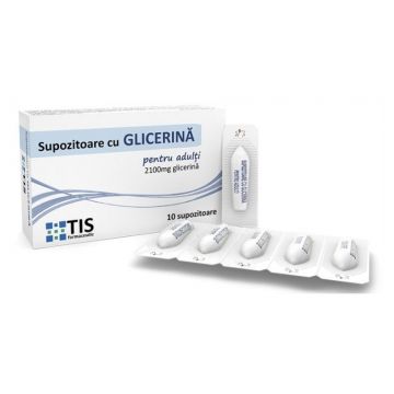 TIS Supozitoare cu glicerina pentru adulti, 10 supozitoare