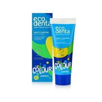 Ecodenta Pasta de dinti pentru copii 6+, Color surprize, 75ml