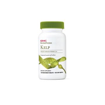 GNC SuperFoods Kelp, Iod din Extract de Kelp, 180 tablete