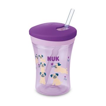 NUK Cana Evolution Action cu pai de baut, Mov, 12 luni+, 230ml