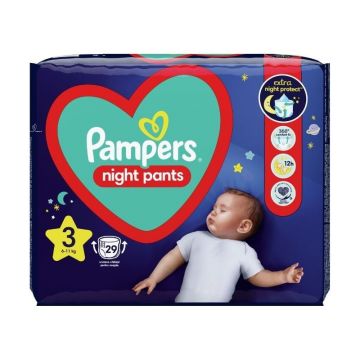 Pampers Night Pants Scutece-chilotel de noapte Marimea 3, 6-11kg, 29 bucati