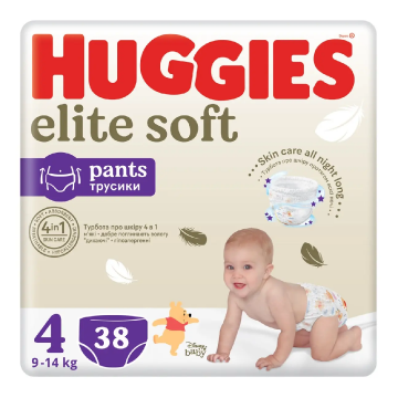 Scutece chilotel Elite Soft Pants, Nr. 4, 9-14 kg, 38 bucati, Huggies