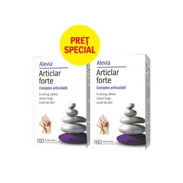 Alevia Articlar forte complex articulatii, (1+1 pret special), 60 comprimate