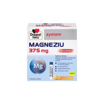 Magneziu, 375 mg, 10 flacoane unidoza, Doppelherz