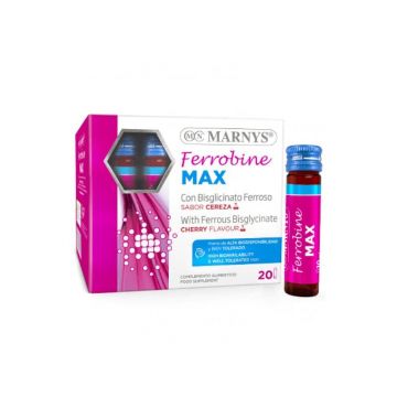 Marnys Ferrobine MAX cu Bisglicinat de Fier, Zinc și Vitamine, 20 fiole