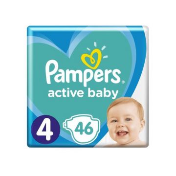 Pampers Scutece Active Baby Marimea 4, 9-14kg, 46 bucati