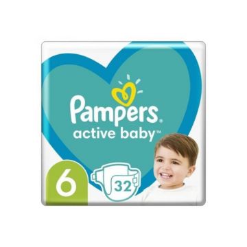 Pampers Scutece Active Baby Marimea 6, 13-18kg, 32 bucati