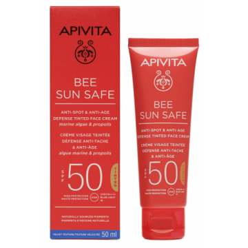 Apivita Crema de fata cu efect de protectie SPF50 Bee Sun Safe, 50ml