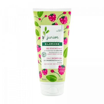 Gel de duș cu aromă de zmeură, Klorane Junior (Concentratie: Gel de dus, Gramaj: 200 ml)