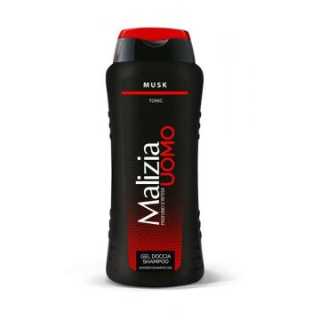 Gel de dus si sampon pentru barbati Uomo Musk, 250ml, Malizia