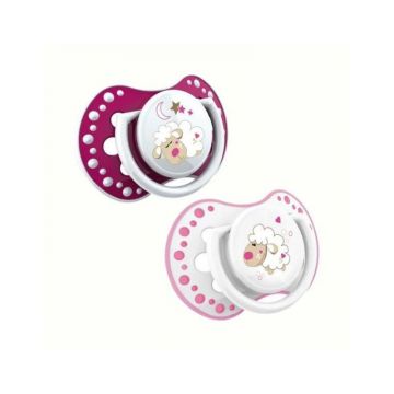 LOVI Suzeta Silicone Dynamic Night&Day fata 22/810, Oita, 3-6 luni, 2 bucati