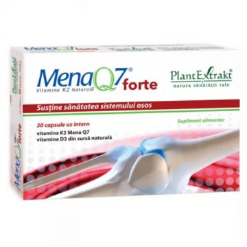 MenaQ7 forte Vitamina K2 naturala, 30 capsule, PlantExtrakt MenaQ7 forte Vitamina K2 naturala, 30 capsule, PlantExtrakt