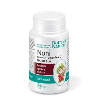 Noni Extract + Vitamina C naturala, 30 comprimate masticabile, Rotta Natura
