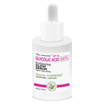 Ser exfoliant cu Acid Glicolic si Zmeura, 30ml, The conscious