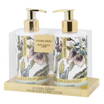 Set cadou Wild Flowers Vivian Gray, Femei, Sapun lichid, 250 ml + Crema de maini, 250 ml