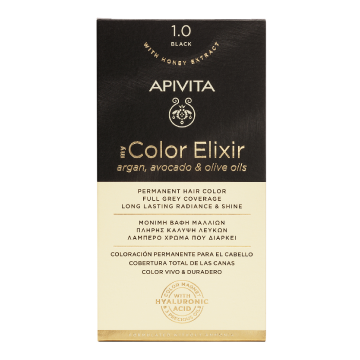 Vopsea de par My Color Elixir, Black N1.0, 155 ml, Apivita