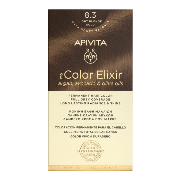 Vopsea de par My Color Elixir, Light Blonde Gold N8.3, 155 ml, Apivita