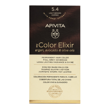 Vopsea de par My Color Elixir, Light Brown Copper N5.4, 155 ml, Apivita
