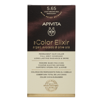 Vopsea de par My Color Elixir Light Brown Red Mahogany 5.65, 155 ml, Apivita