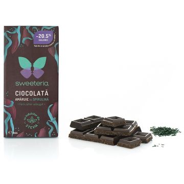 Ciocolata amaruie cu 70% spirulina, 100g, Sweeteria