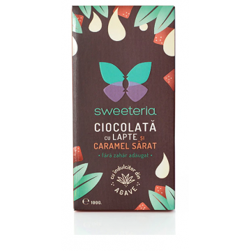 Ciocolata cu lapte si caramel sarat, 100g, Sweeteria