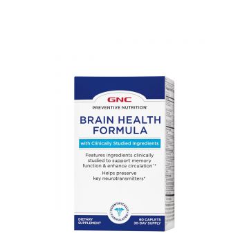 Formula pentru sanatatea sistemului nervos Preventive Nutrition Brain Health, 60 comprimate, GNC