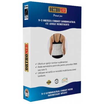 Orteza corset lombosacral cu atele nemetalice M, 1 bucata, Orthomed