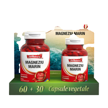 Pachet Magneziu Marin, 60 + 30 capsule, AdNatura