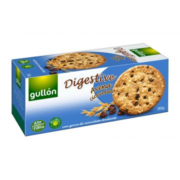 Biscuiti digestivi cu fulgi de ovaz si ciocolata neagra, 265g, Gullon