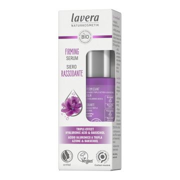 Serum pentru fermitate cu actiune tripla acizi hialuronici naturali & bakuchiol Bio, 30ml, Lavera