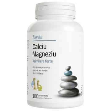 Alevia Calciu Magneziu Asimilare Forte - 100 comprimate