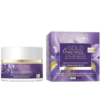 Cremă-concentrat împotriva ridurilor adânci Eveline Cosmetics Gold And Retinol 60 +, 50 ml