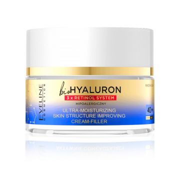 Crema de fata Eveline Cosmetics bioHyaluron 3xRetinol System 40+ (Concentratie: Crema pentru fata, Gramaj: 50 ml)