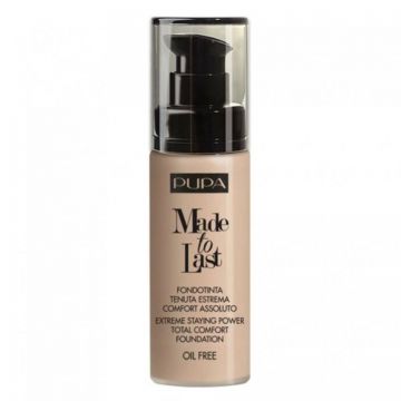 Fond de ten Pupa Made To Last Long Lasting, SPF 30, 30 ml (Nuanta fond de ten: 055 Cinnamon Beige)