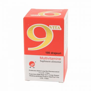 Multivitamine 9Vita, 100 drajeuri, Yongkang International