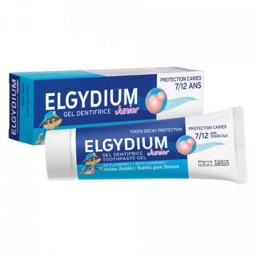 Pastă de dinți pentru copii Bubble, 7-12 ani, Elgydium Junior (Gramaj: 50 ml, Concentratie: Pasta de dinti)