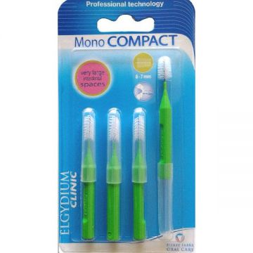 Periute interdentare Mono Compact Green, 4 bucati, Elgydium (Concentratie: Periuta de dinti)