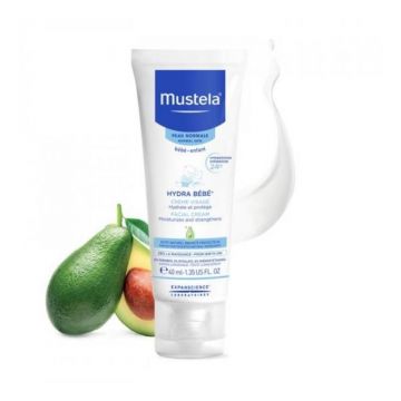 Mustela Crema hidratanta de fata pentru piele normala Hydra Bebe, 40 ml