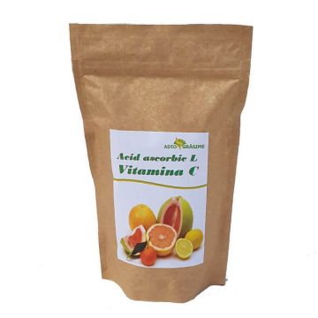 Vitamina C pulbere (acid ascorbic-L) Adio grăsime, 500 g, Micul Rege
