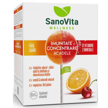 Acadele pentru imunitate si concentrare, Sanovita Wellness, 10 bucati