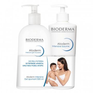 Bioderma Atoderm Intensive Balsam 500ml + Atoderm Intensive gel spumant 500ml Pachet Promo