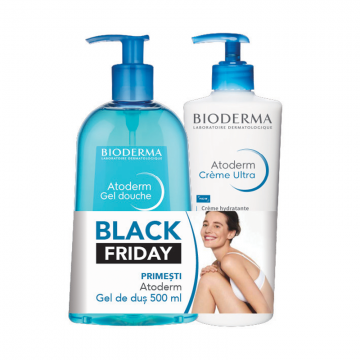 Pachet Crema Parfumata, Atoderm, 500ml + Gel de dus, Atoderm, 500ml, Bioderma